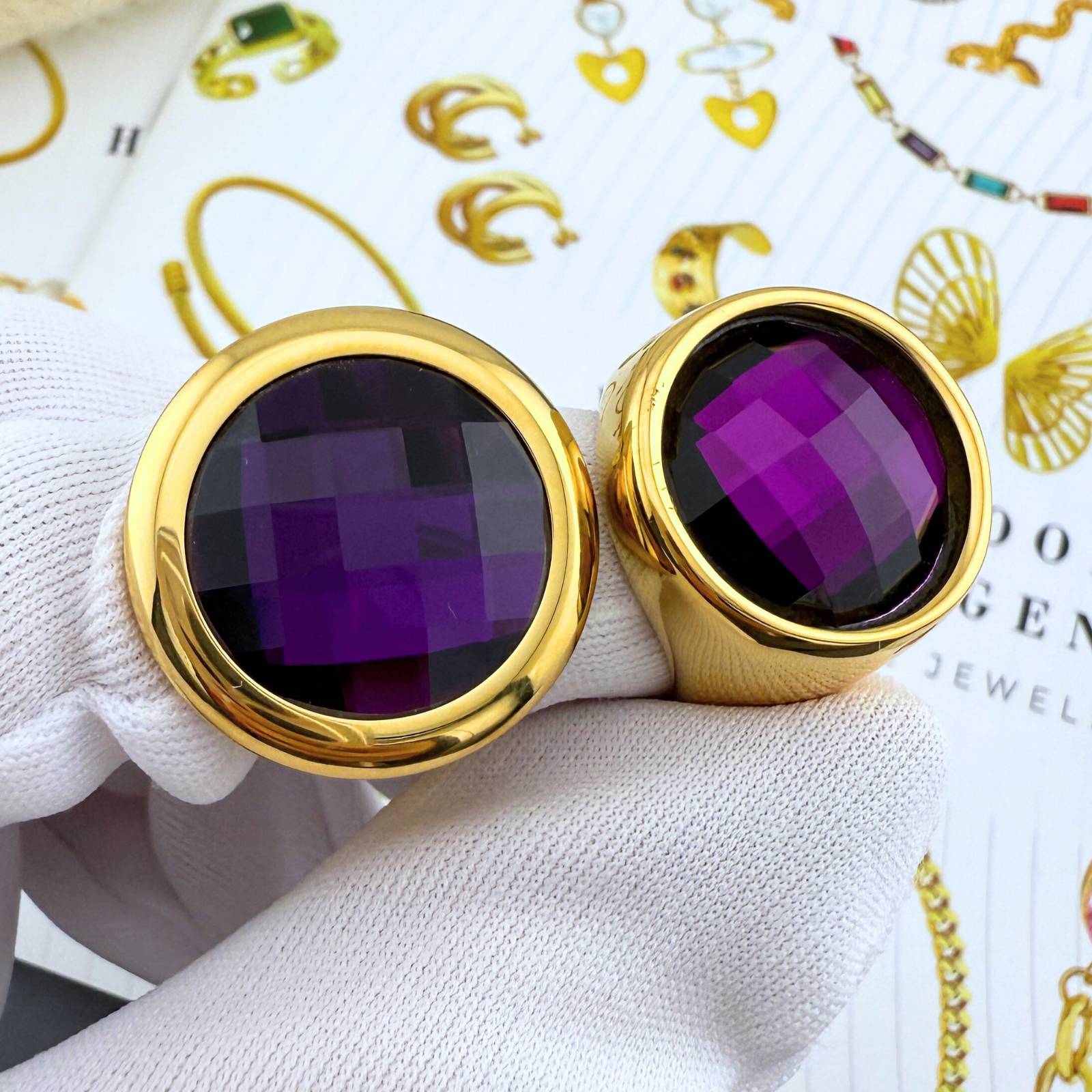 Ring, 18K Gold Plated Steel