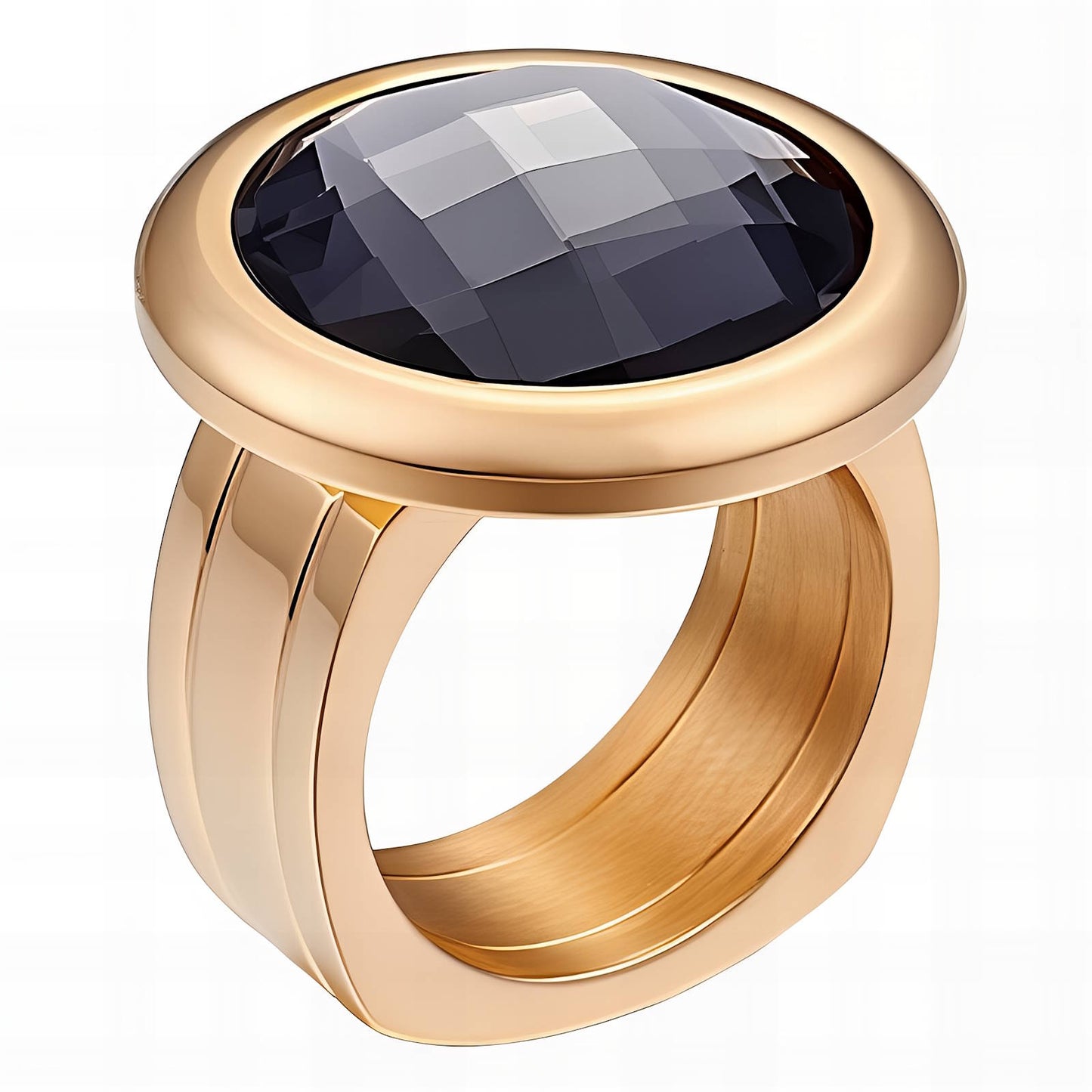 Ring, 18K Gold Plated Steel