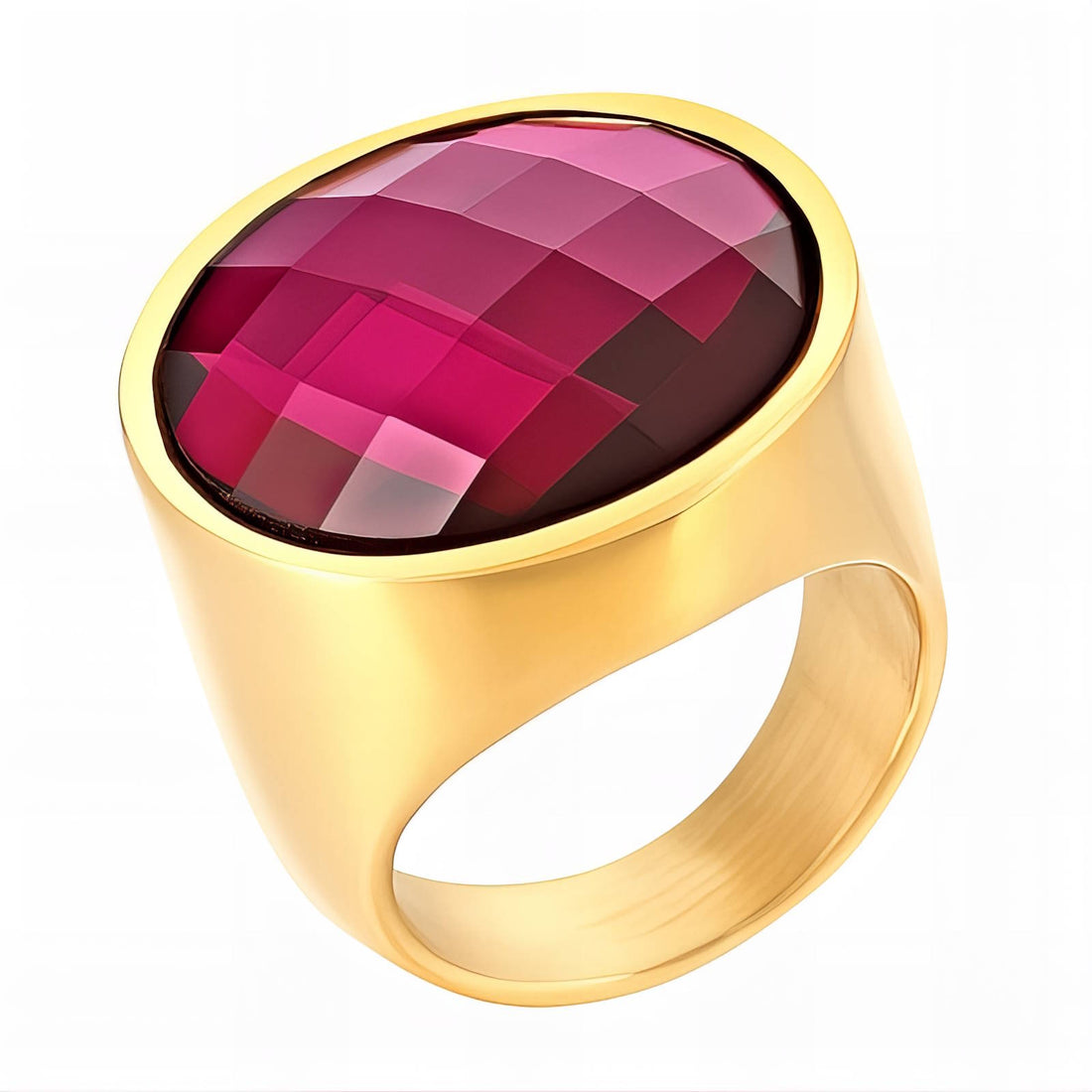 Ring, 18K Gold Plated Steel