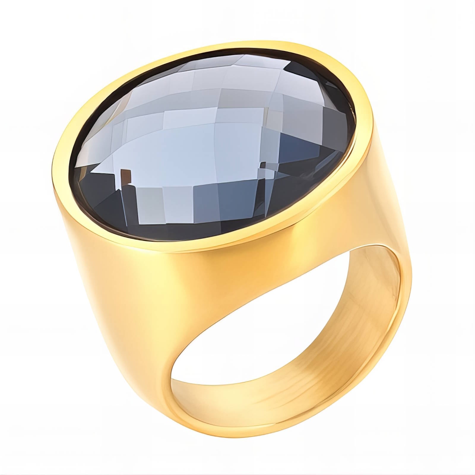 Ring, 18K Gold Plated Steel