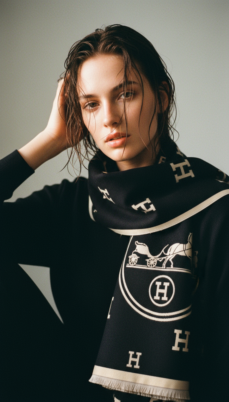 GAHE08 H Print Scarf