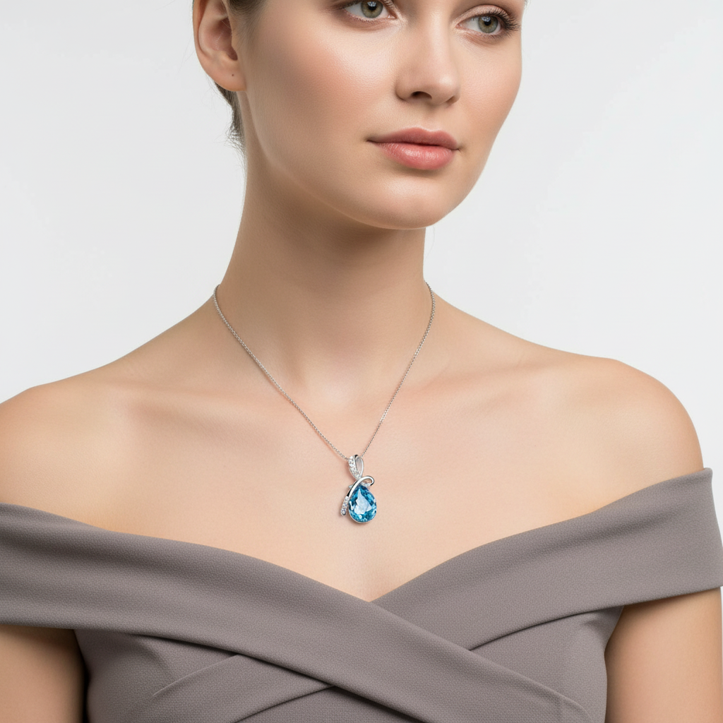 Blue Zircon stone chain only